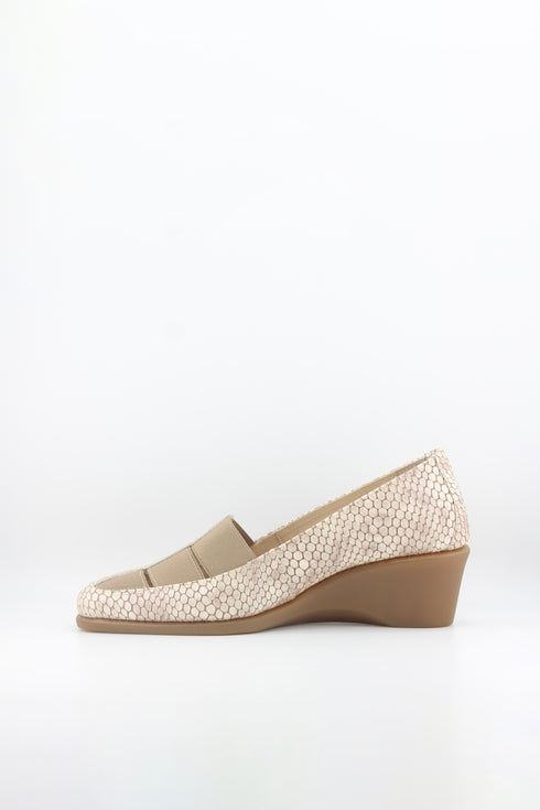 DFC Relax Textured Slip-On Comfort Wedge Loafer with Elastic Panels